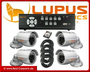 Videoüberwachung Komplett-Set mit 4 Kameras