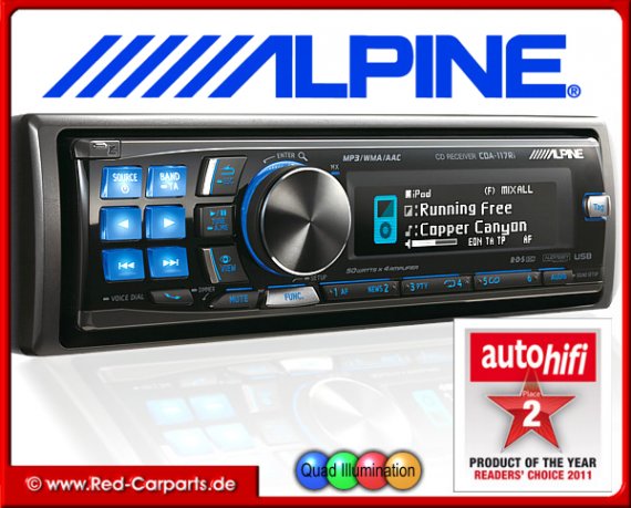 Alpine Autoradio CDA-117Ri mit CD/USB/iPhone/iPod