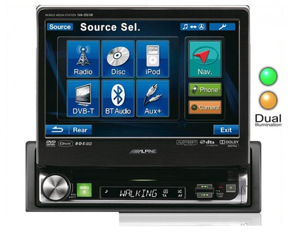 Alpine Autoradio IVA-D511R mit DVD/CD/USB/iPhone/iPod
