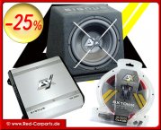 ESX 400 W Woofer Paket inkl. Endstufe + Kabelsatz