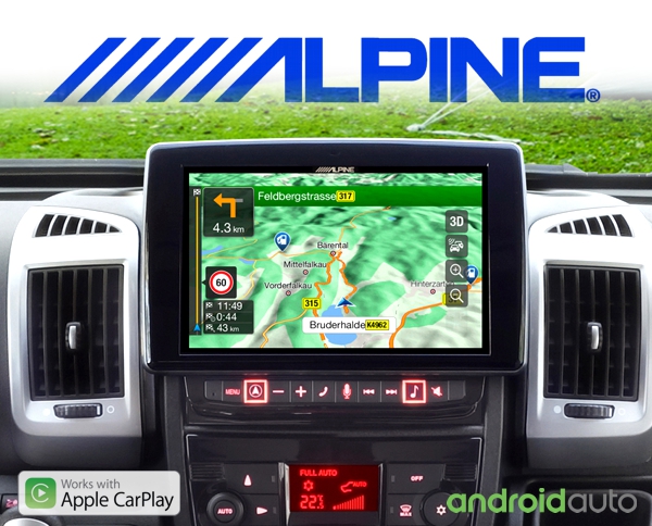Alpine Premium Autoradio Navigation X903D-DU für Fiat Ducato 3, Citroën Jumper 2 und Peugeot Boxer