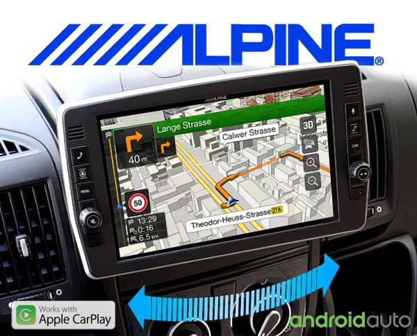 Alpine Premium Autoradio Navigation X903D-DU2 für Fiat Ducato 3, Citroën Jumper 2 und Peugeot Boxer 