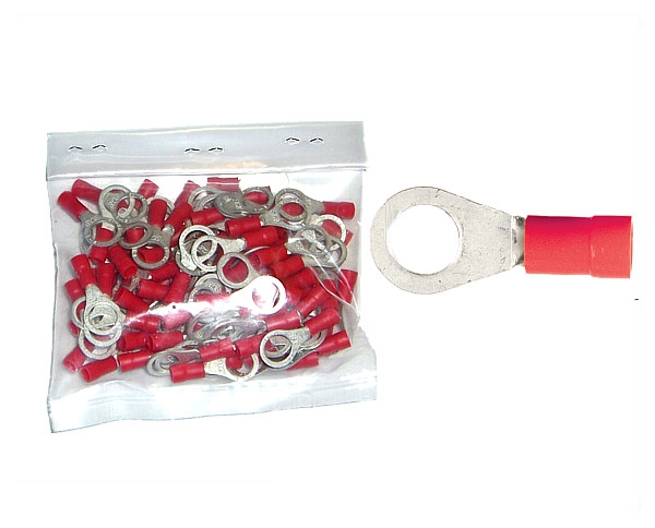 Kabelschuhe Ring 6,4mm rot 0,5-1,5 mm² 100 Stück