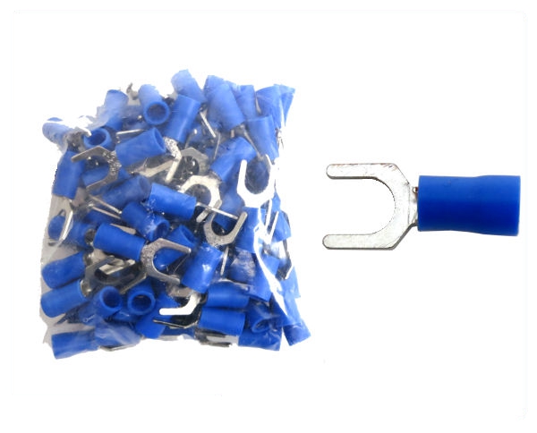 Kabelschuhe Gabel M6 blau 1,5-2,5 mm² 100 Stück