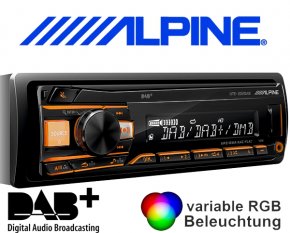 Alpine DAB+ Autoradio UTE-202DAB mit USB/iPhone/iPod-Anschluss