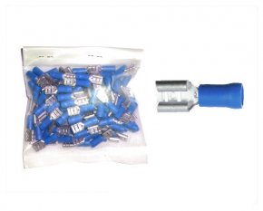 Kabelschuhe Flachsteckhülsen 6,3mm blau 1,5-2,5 mm² 100 Stück