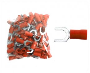 Kabelschuhe Gabel M6 rot 0,5-1,5 mm² 100 Stück