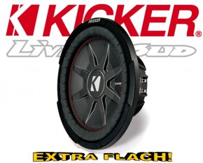 Kicker Subwoofer flach CompRT CWRT102-43 2x 2ohm 800W 25cm