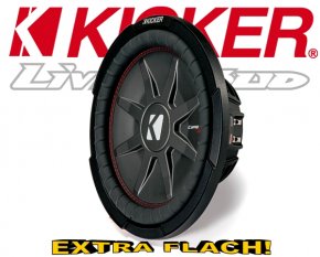 Kicker Subwoofer flach CompRT CWRT122-43 2x 2ohm 1000W 30cm