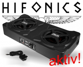 Hifonics Aktiv Auto Dual Subwoofer Untersitz ZRX220A 2x 20cm 600W