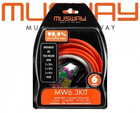 Musway Endstufen Anschlußkabel Vollkupfer Kabel Set 3m+1m MW6.3KIT