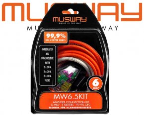 Musway Endstufen Anschlußkabel Vollkupfer Kabel Set 5m+1m MW6.5KIT