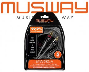 Musway Highclass Cinch-Kabel Vollkupfer Cinch-Audio-Kabel Stereo 5m MW5RCA