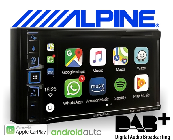 Alpine INE-W611D Autoradio 6,5 2 DIN TomTom Apple CarPlay Android Auto DAB  - Tech Solution