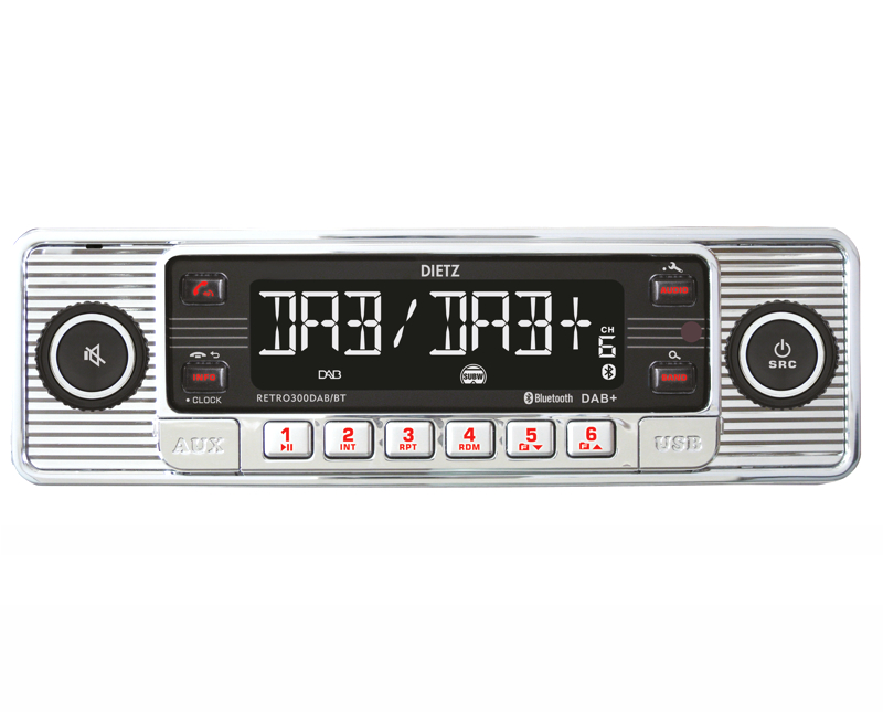 Retro Autoradio DAB  USB Bluetooth Oldtimer chrom