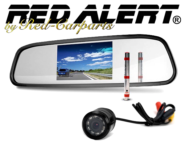 Auto Rückfahrsystem Set 4.3" Zoll TFT LCD Rückspiegel Monitor mit Rückfahrkamera 