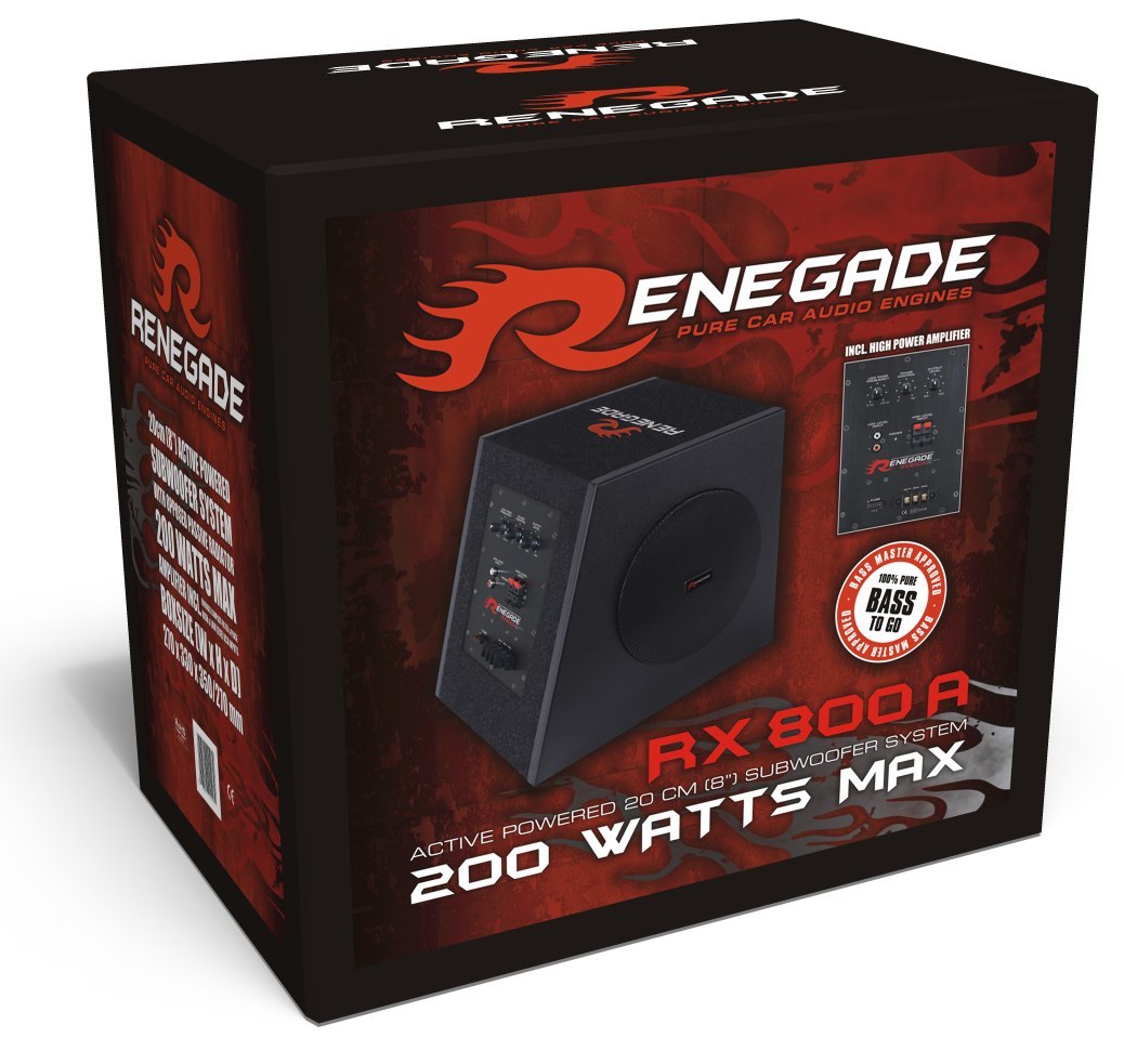 Renegade aktiv Auto Subwoofer Bassbox RX800A 200W