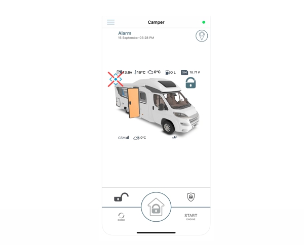 Pandora Wohnmobil Alarmanlage Camper V3 2023 Reisemobil Alarm mit Live- Ortung Handyalarm App Bluetooth