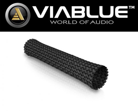 ViaBlue Geflechtschlauch Cable Sleeve Black Big Meterware
