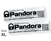 Aufkleber XL PROTECTED by PANDORA Alarmanlage Auto Wohnmobil Lkw zB für Pandora Alarmanlage 27cm dunkel