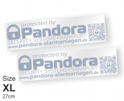 Aufkleber XL PROTECTED by PANDORA Alarmanlage Auto Wohnmobil Lkw zB für Pandora Alarmanlage 27cm