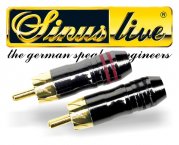 Sinuslive Cinch Stecker 1 Paar 2 Stück vergoldet CS Cinchstecker Male