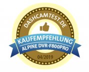 Alpine Dashcam Auto Kameraüberwachung DVR-F800PRO