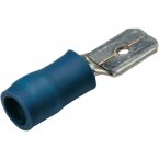 Kabelschuhe Flachstecker 6,3mm blau 1,5-2,5 mm² 100 Stück