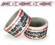 Packband Paketband Klebeband rot weiss leise abrollend 50mm 66m